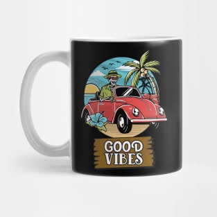 Driving skeleton, Happy Vibes Mug